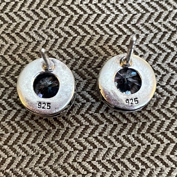 Sterling Silver Crystalline Stud Earrings - Picture 5 of 5